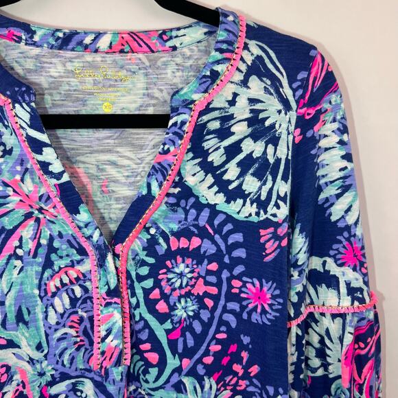 Lilly Pulitzer Joy Tunic Dress, Multicolor Seashell Coastal Print, Cotton Modal - Picture 6 of 16